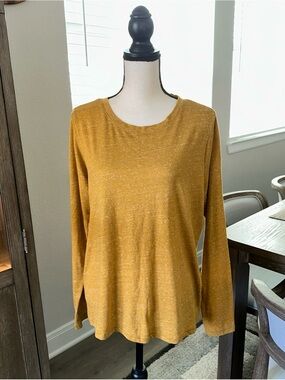 Sonoma Goods for Life Women Yellow Long Sleeve T-Shirt L